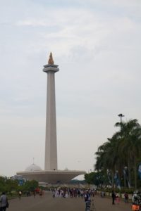 Monumen Nasional in Jakarta is 132 metres tall. It is the national monument for Indonesian independence.